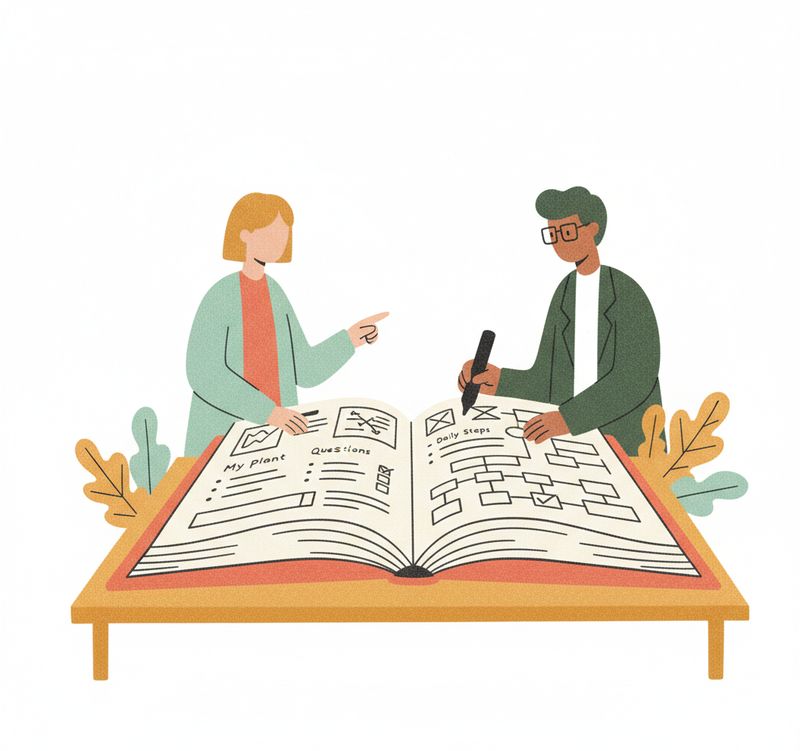 Abstract illustration of a collaborative workshop creating a shared document